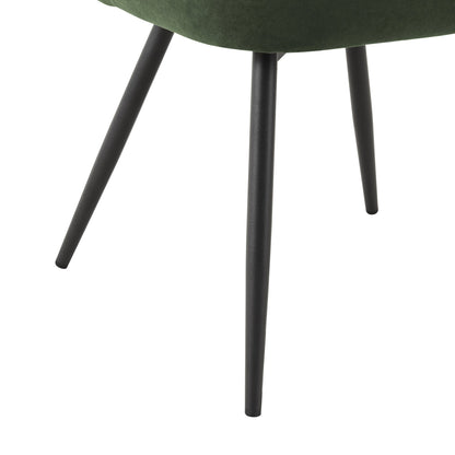 Mabel Set of 2 Dining Chairs - Velvet - Dark Olive - DUSK