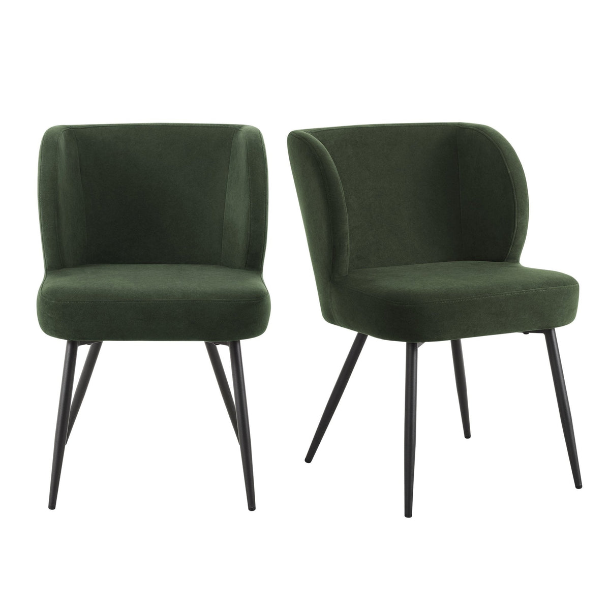 Mabel Set of 2 Dining Chairs - Velvet - Dark Olive - DUSK