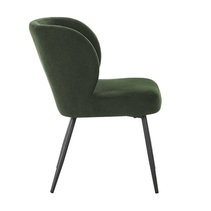 Mabel Set of 2 Dining Chairs - Velvet - Dark Olive - DUSK