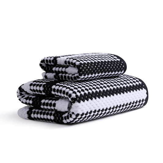 Madeira Popcorn Stripe Towel Collection - Black - DUSK