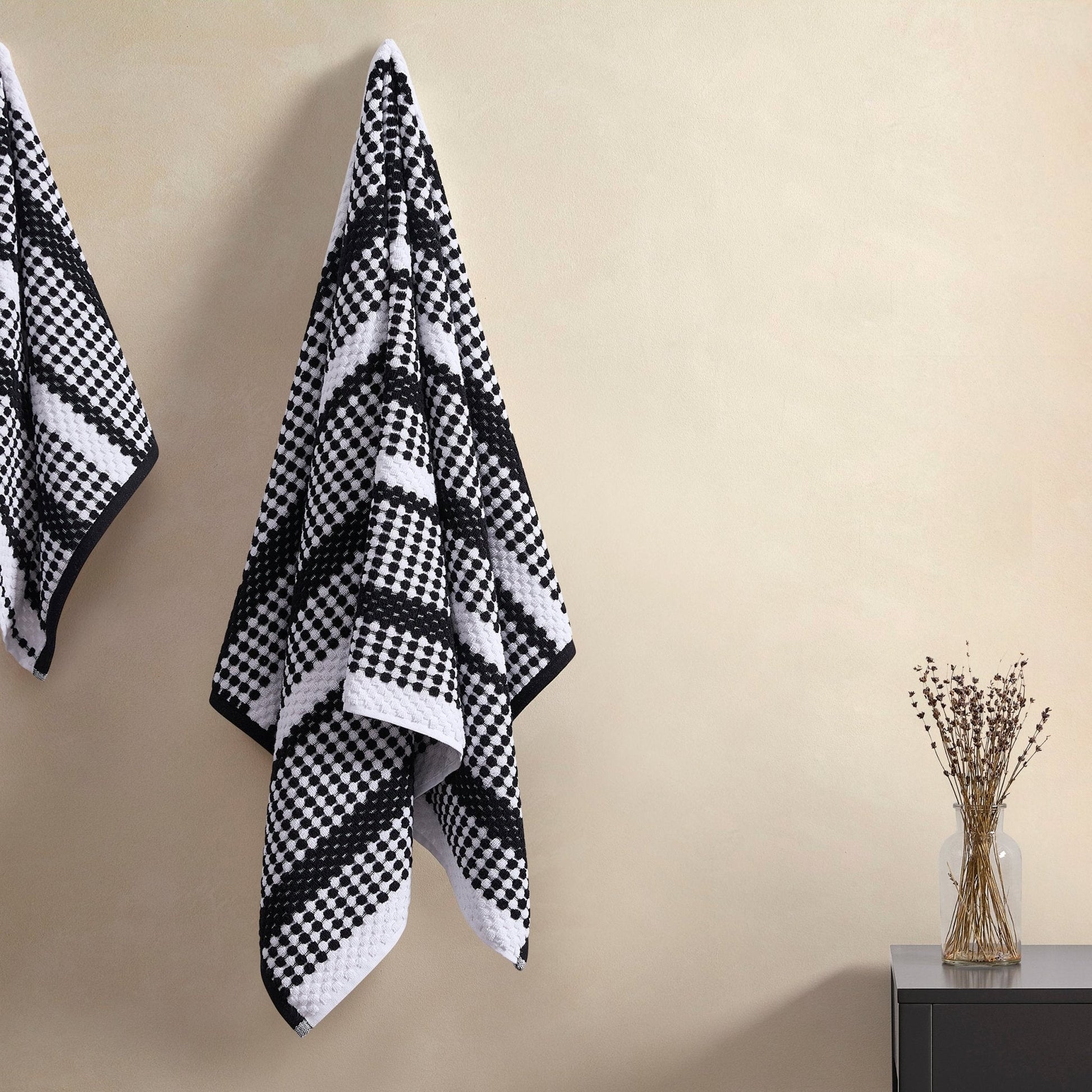 Madeira Popcorn Stripe Towel Collection - Black - DUSK