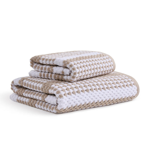 Madeira Popcorn Stripe Towel Collection - Natural - DUSK