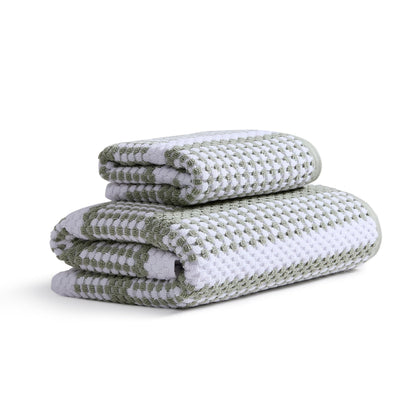 Madeira Popcorn Stripe Towel Collection - Olive - DUSK