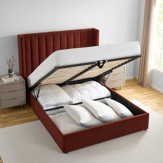 Madison Ottoman Storage Bed - Rust - DUSK