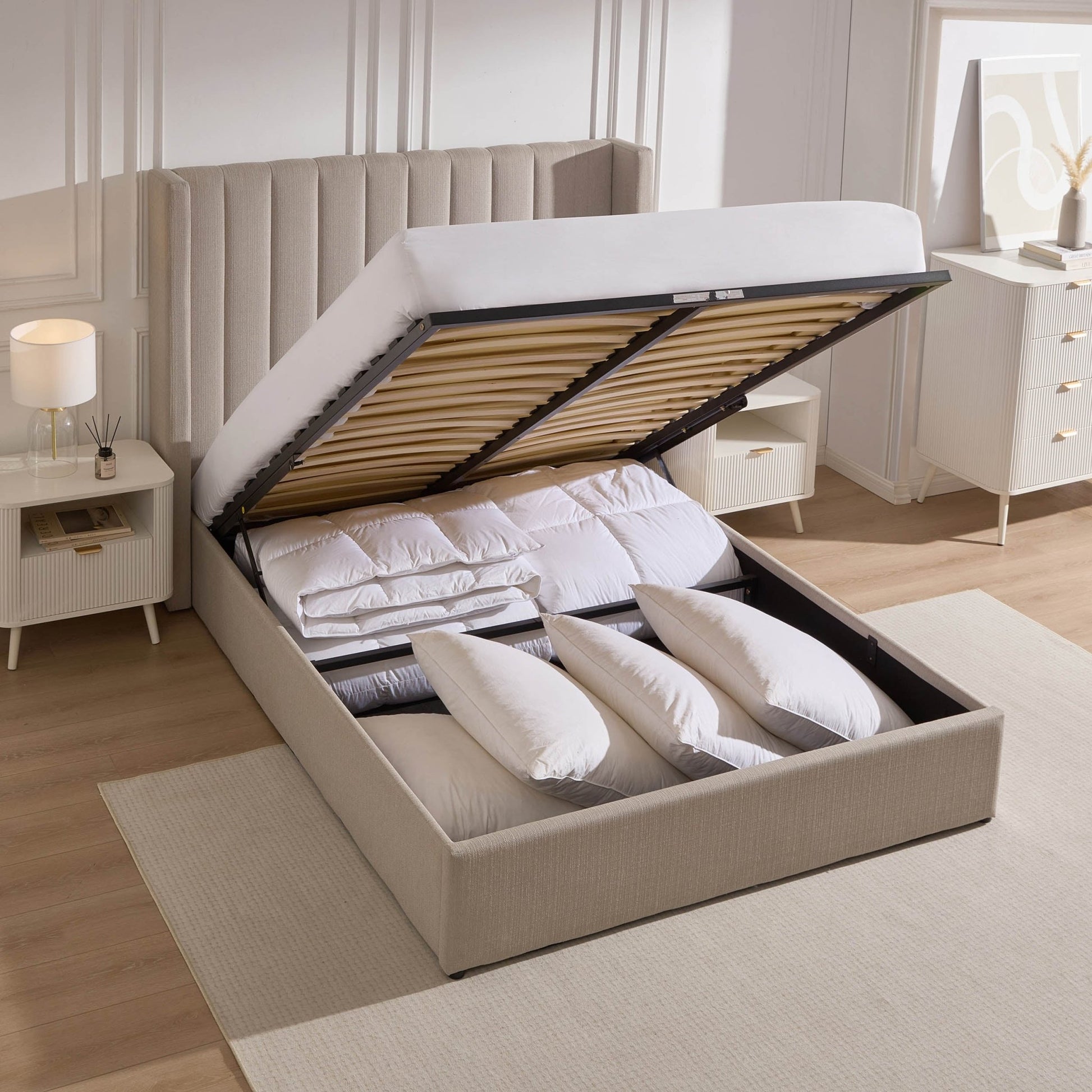Madison Ottoman Storage Bed - Stone Grey - DUSK