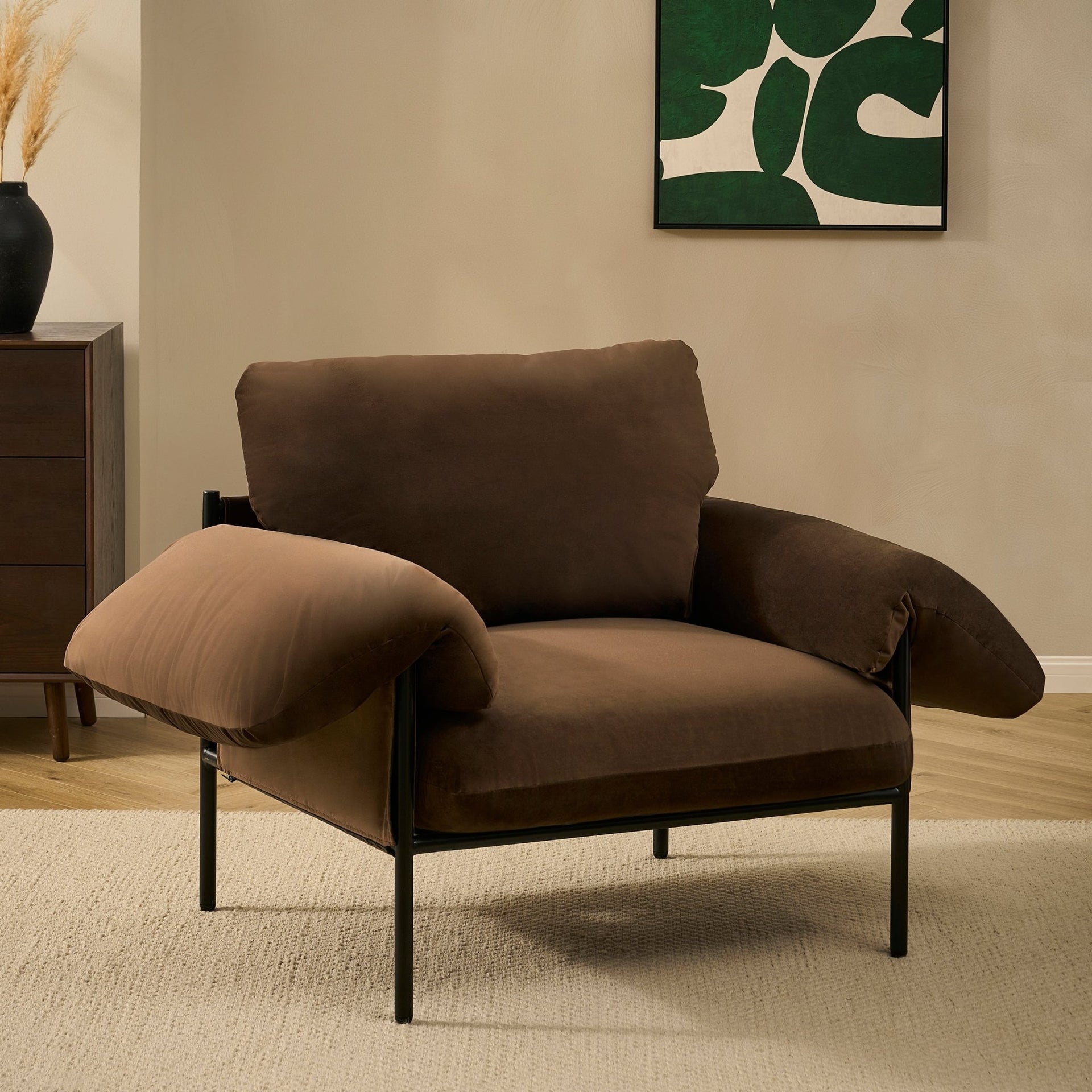Maeve Slouched Accent Chair - Cappuccino