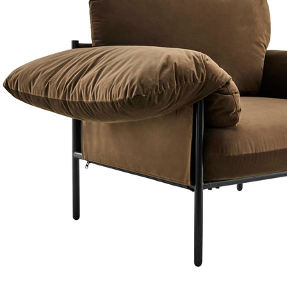 Maeve Slouched Accent Chair - Cappuccino - DUSK