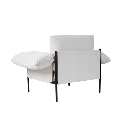 Maeve Slouched Accent Chair - Chenille Ivory - DUSK