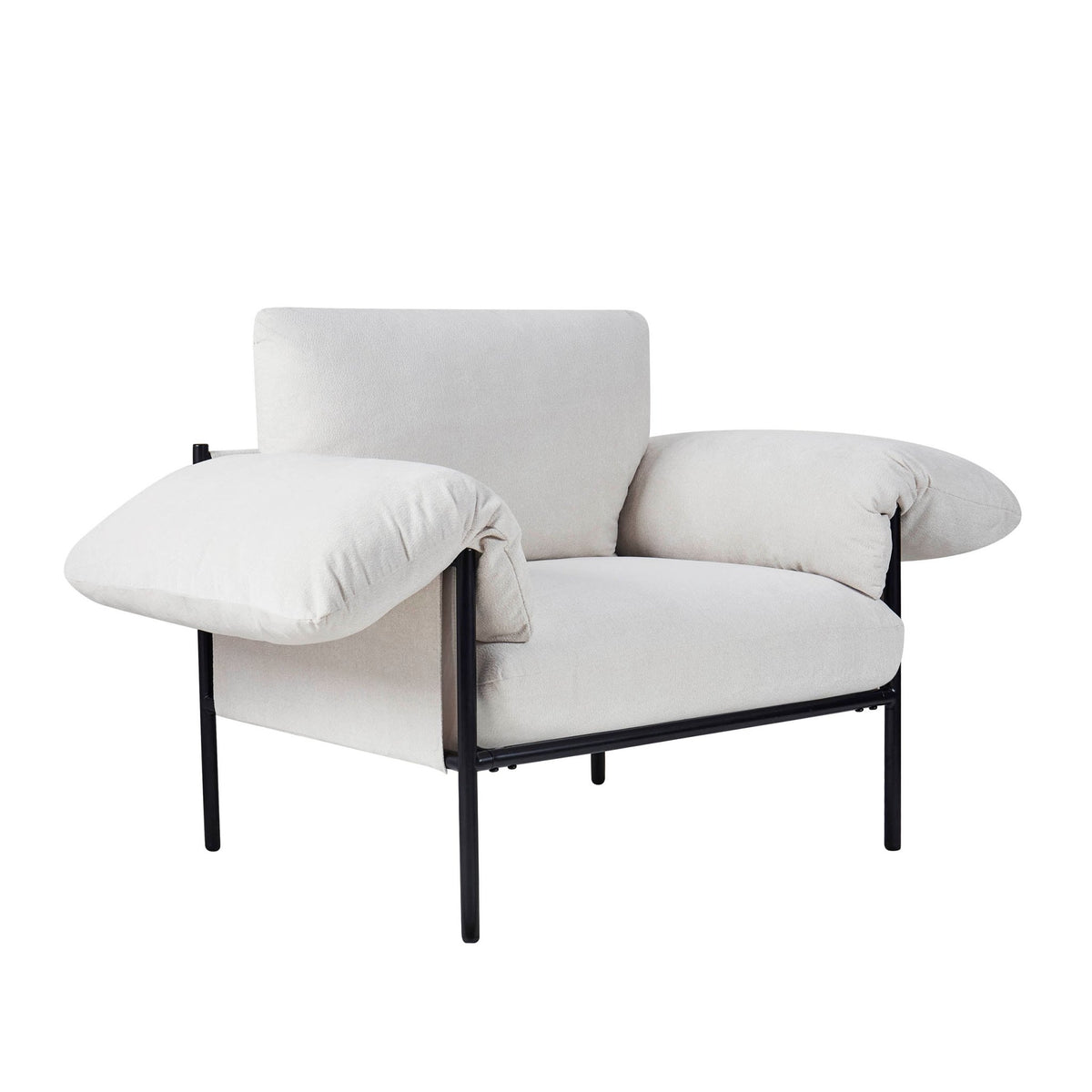 Maeve Slouched Accent Chair - Chenille Ivory - DUSK