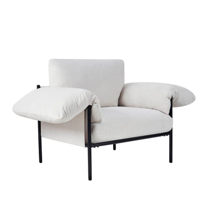 Maeve Slouched Accent Chair - Chenille Ivory - DUSK