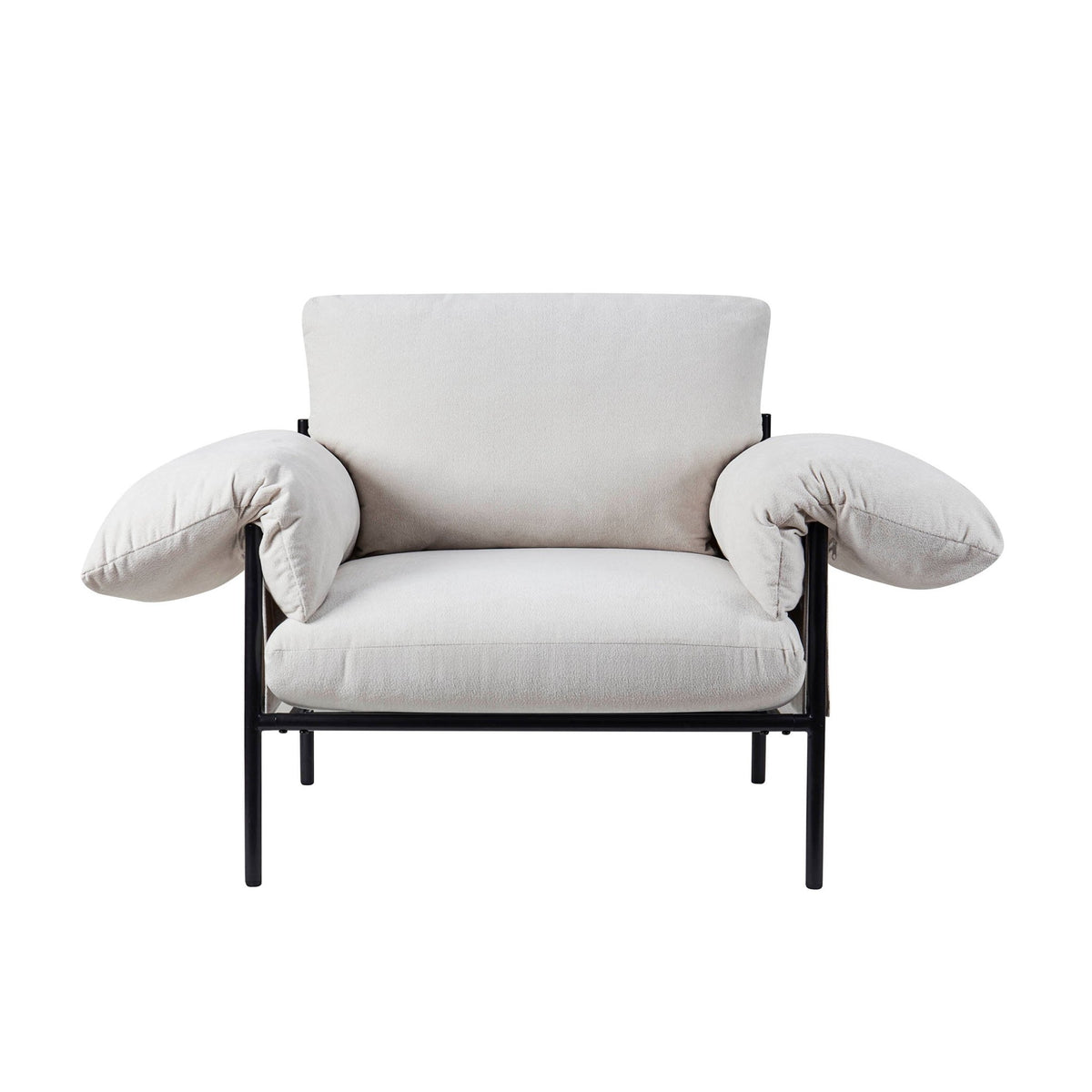 Maeve Slouched Accent Chair - Chenille Ivory - DUSK