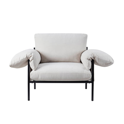 Maeve Slouched Accent Chair - Chenille Ivory - DUSK