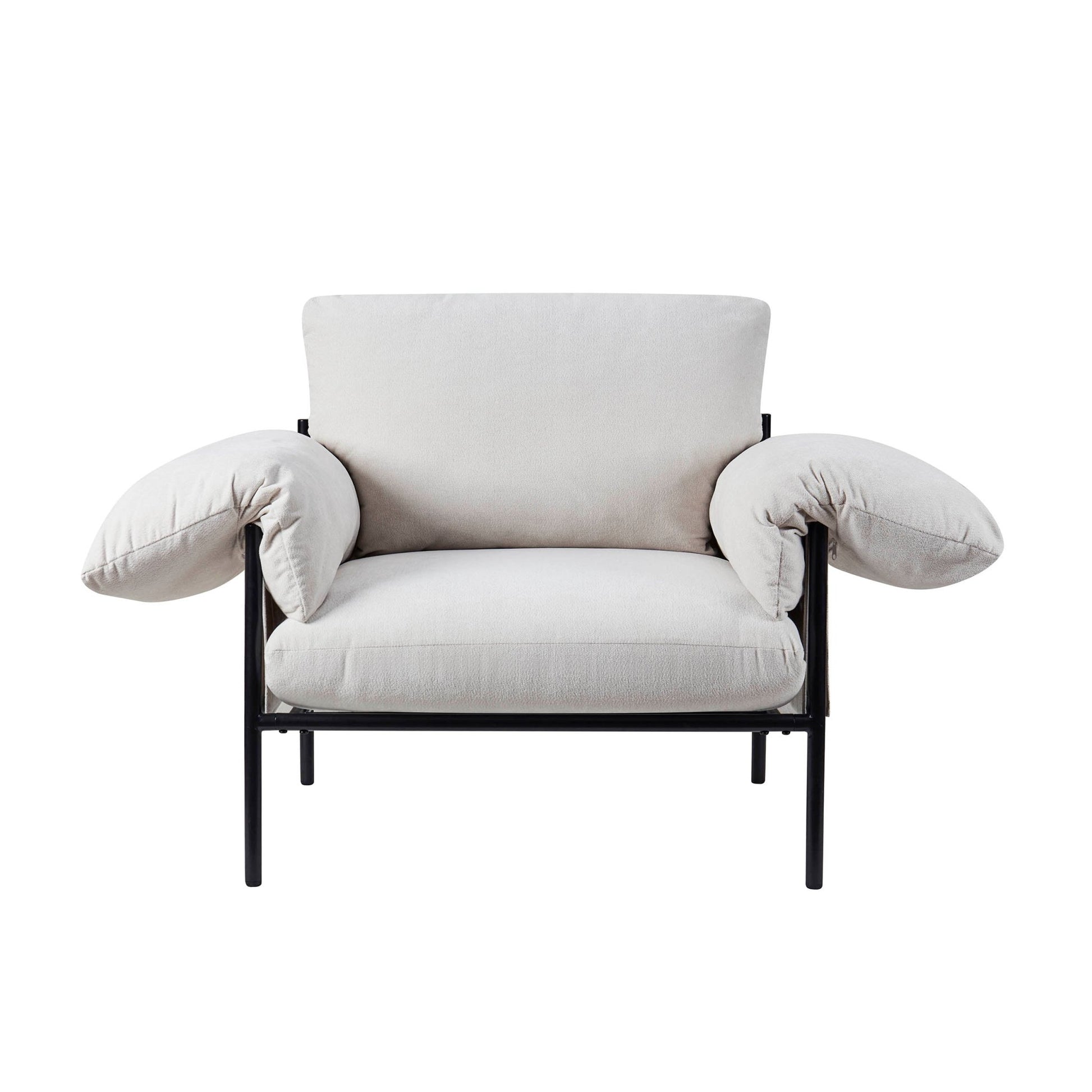 Maeve Slouched Accent Chair - Chenille Ivory - DUSK