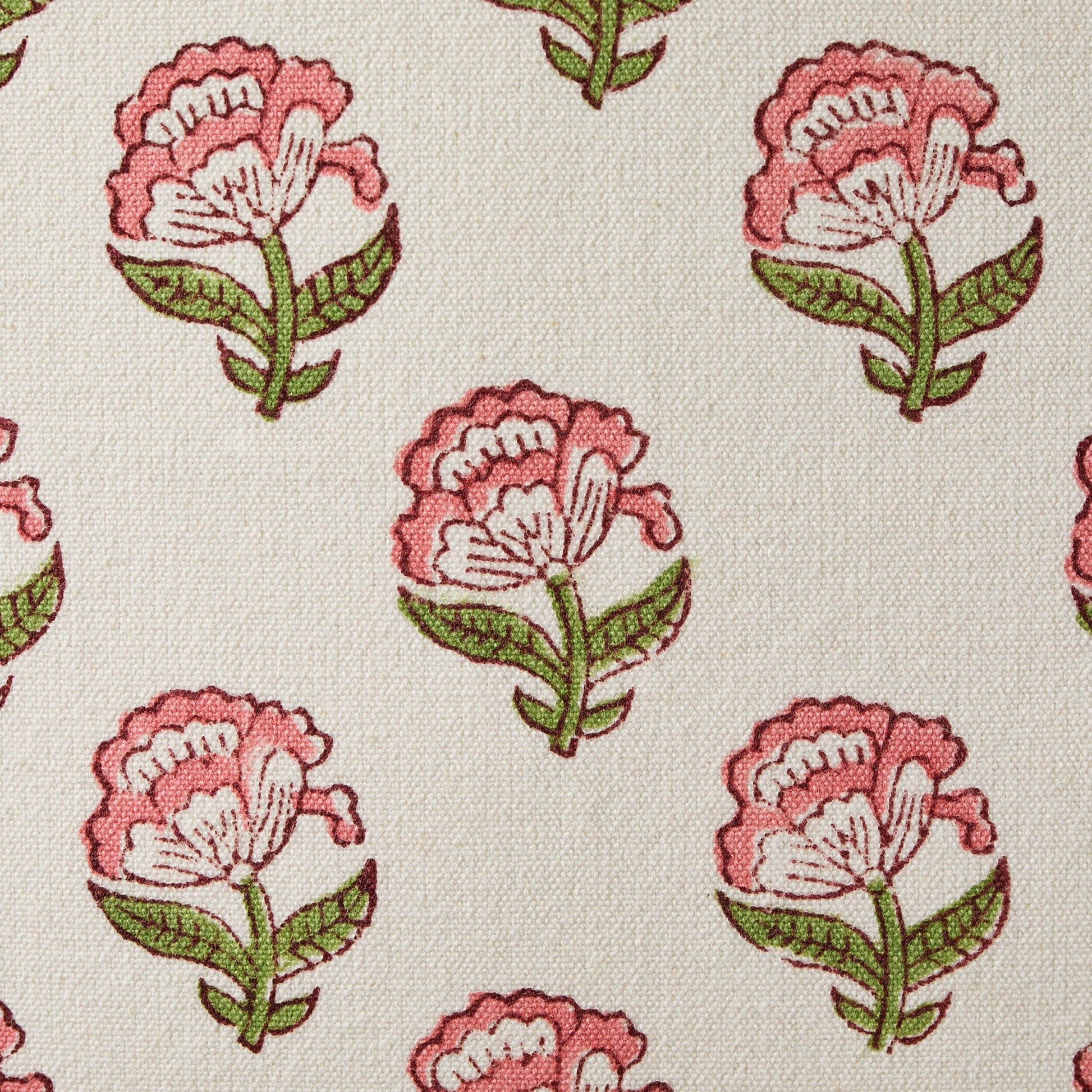 Maisie 100% Cotton Frill Edge Printed Cushion Cover - Pink - DUSK