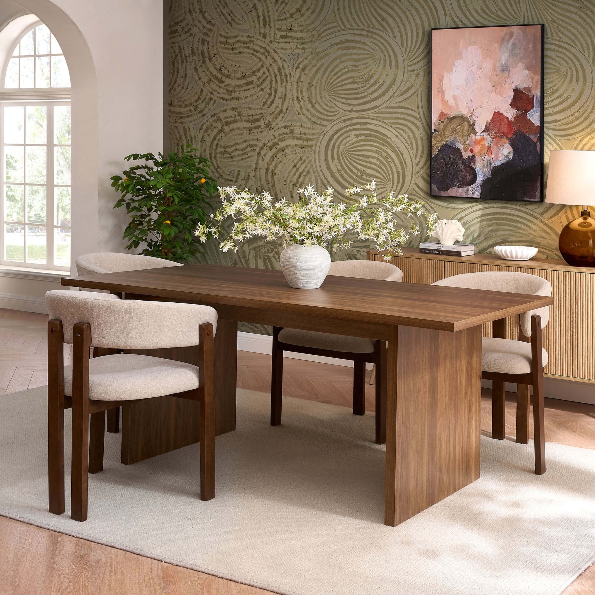Maisie 4 - 6 Seater Dining Table - Mid Wood - DUSK