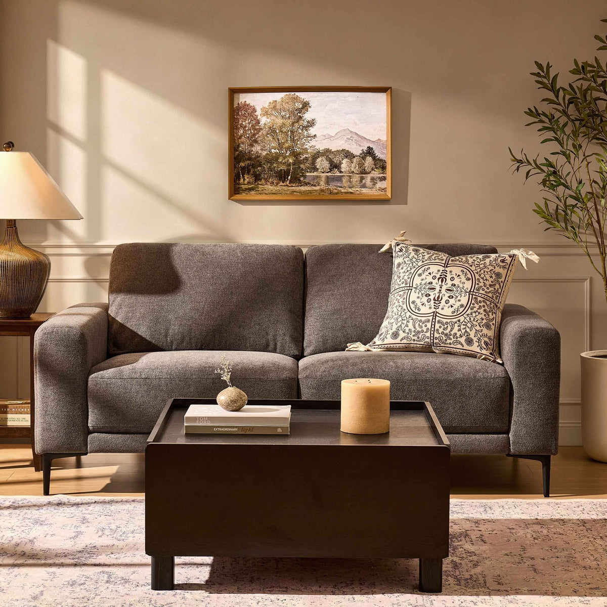 Malibu 2 Seater Sofa - Chenille Ash Grey - DUSK