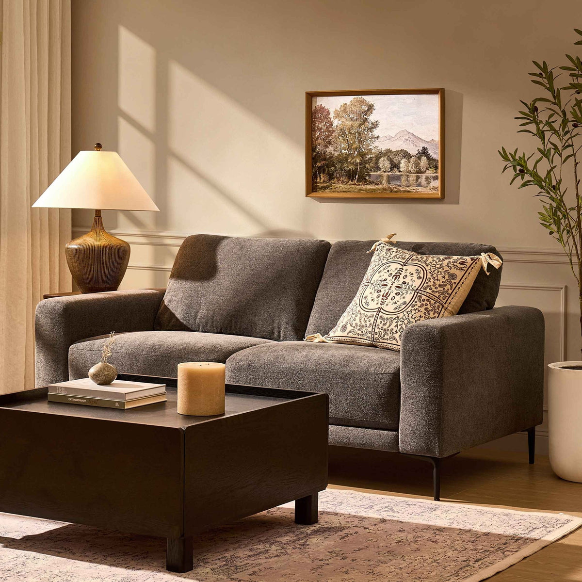 Malibu 2 Seater Sofa - Chenille Ash Grey - DUSK