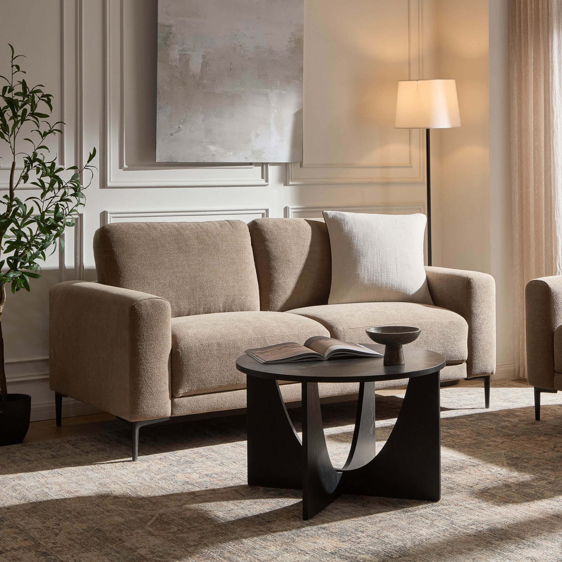 Malibu 2 Seater Sofa - Chenille Mushroom - DUSK