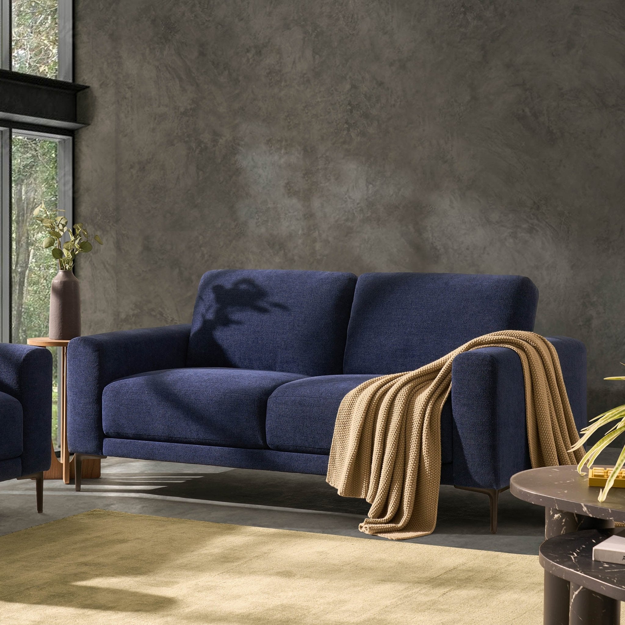 Malibu 2 Seater Sofa - Chenille Navy - DUSK