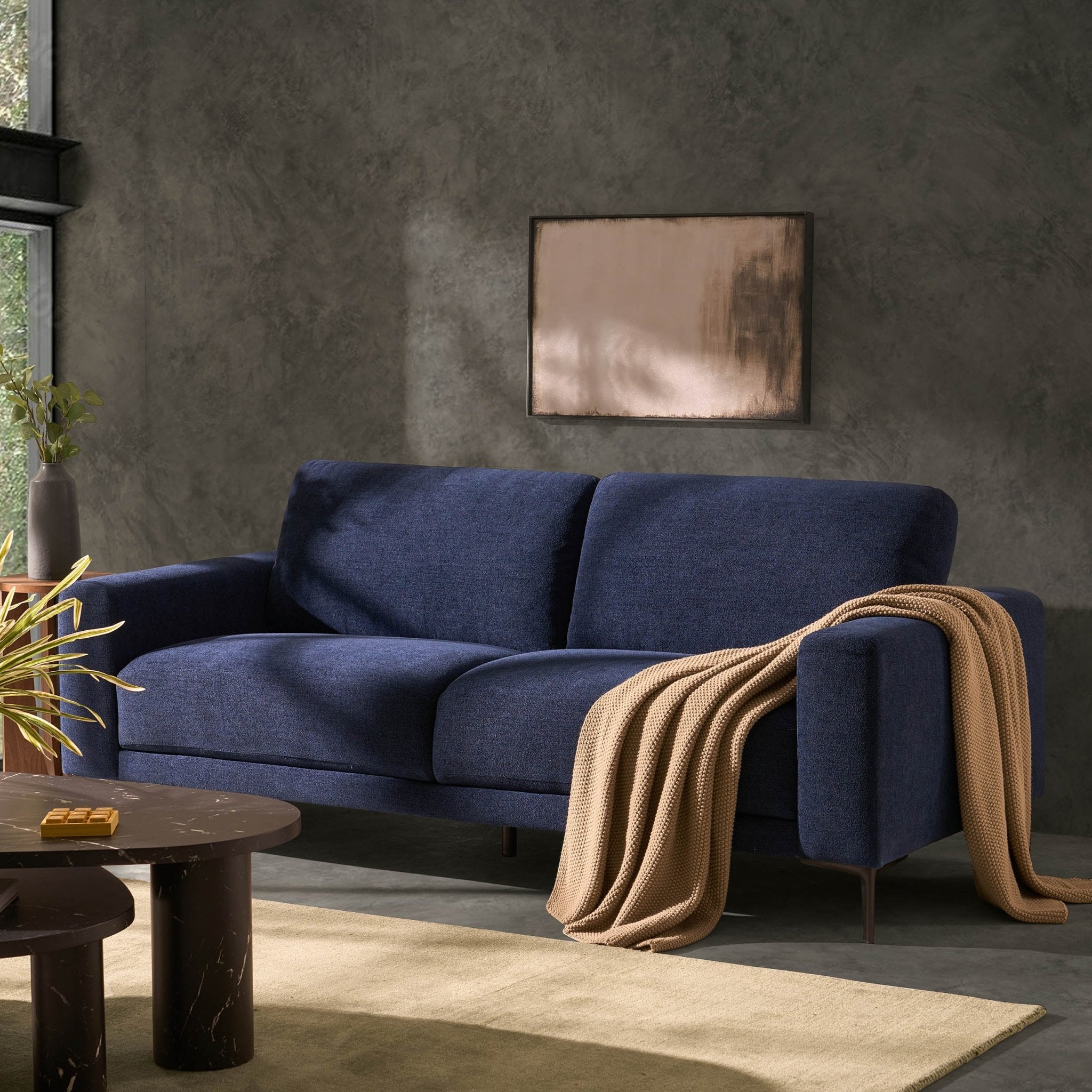 Malibu 3 Seater Sofa - Chenille Navy – DUSK