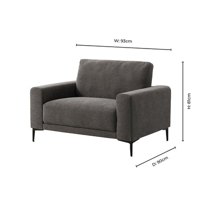 Malibu Loveseat - Chenille Ash Grey - DUSK