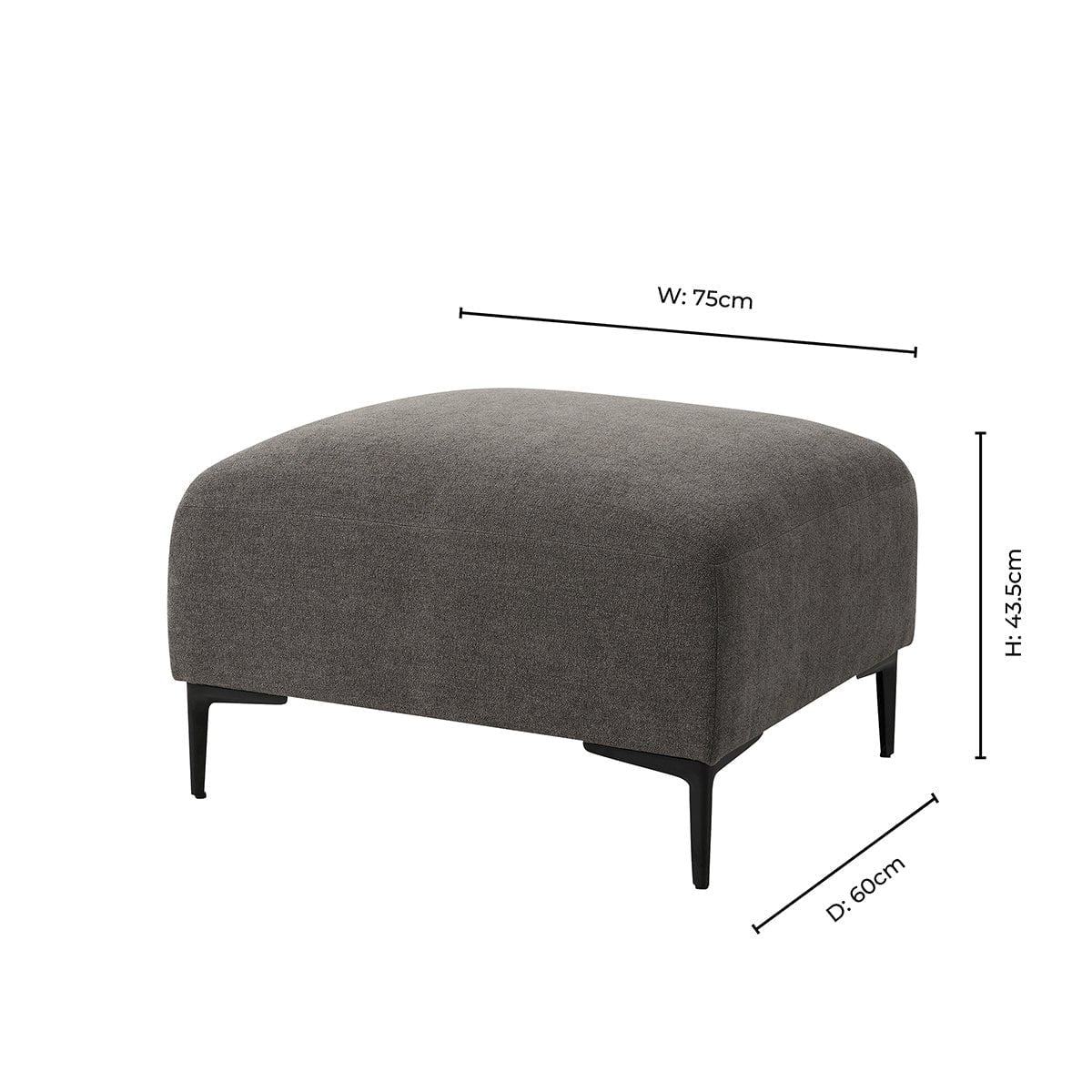 Malibu Pouffe - Chenille Ash Grey - DUSK