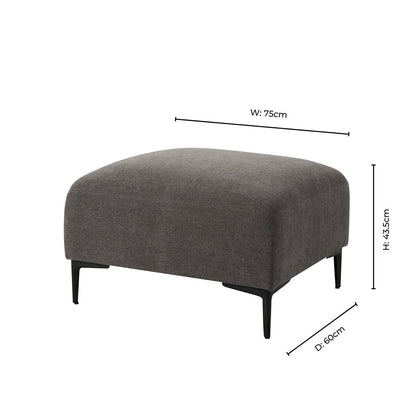Malibu Pouffe - Chenille Ash Grey - DUSK