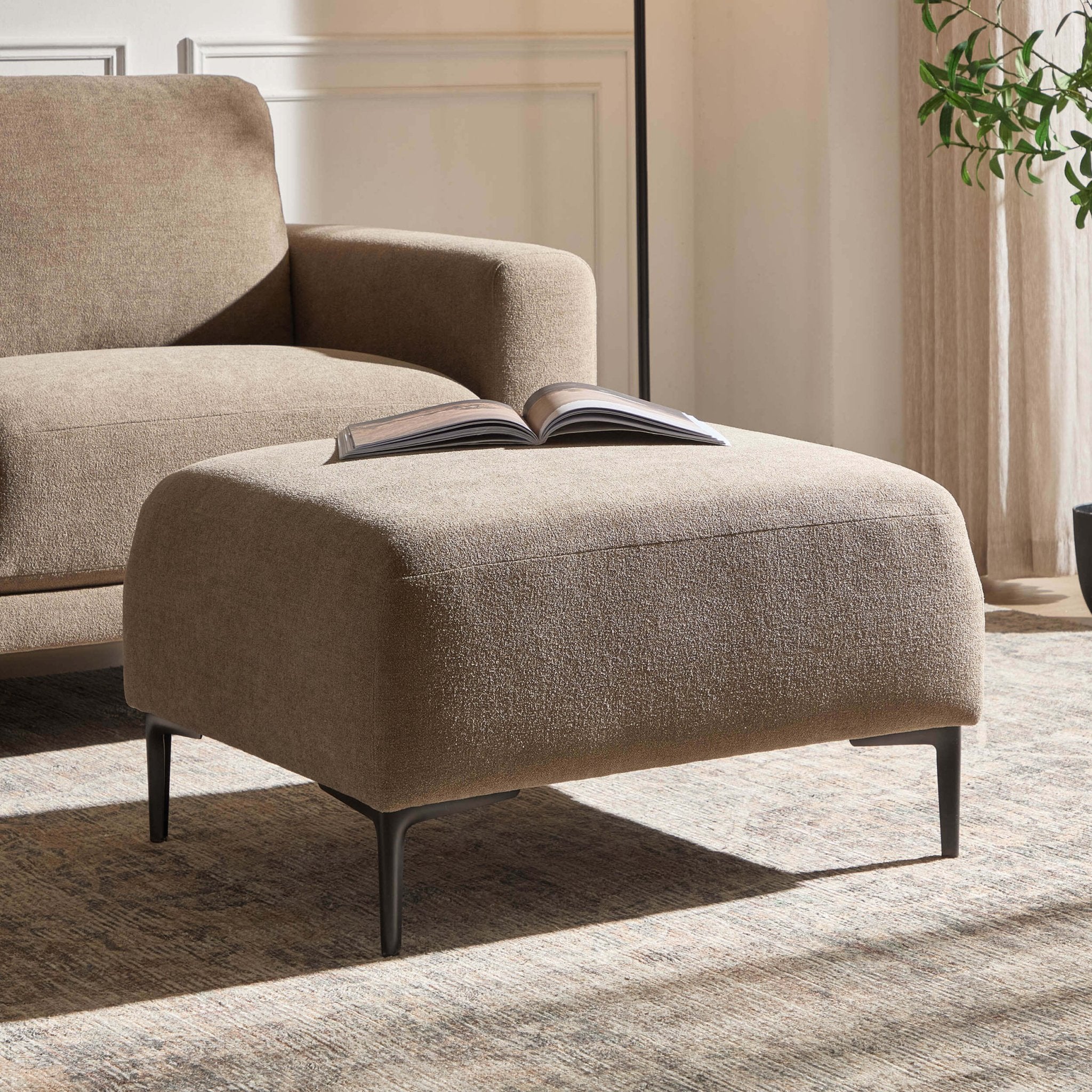 Malibu Pouffe - Chenille Mushroom - DUSK