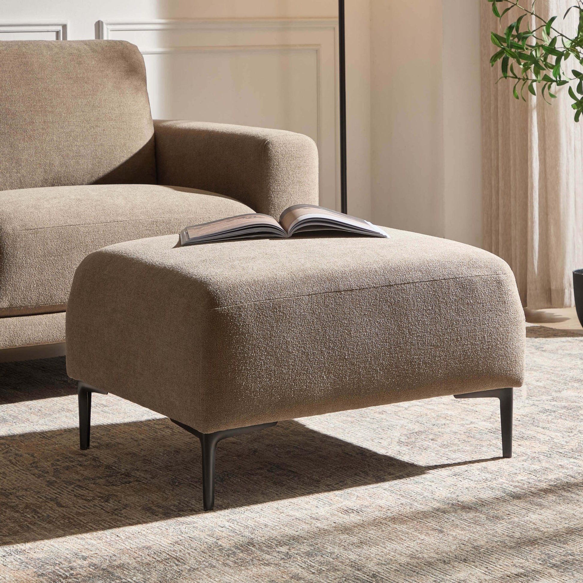 Malibu Pouffe - Chenille Mushroom - DUSK