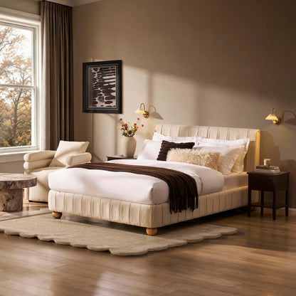 Malmo Bed Frame - Cream Linen - DUSK