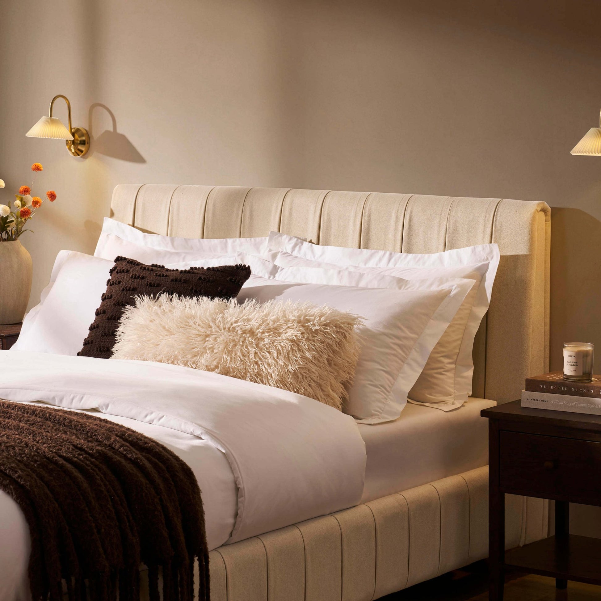 Malmo Bed Frame - Cream Linen - DUSK