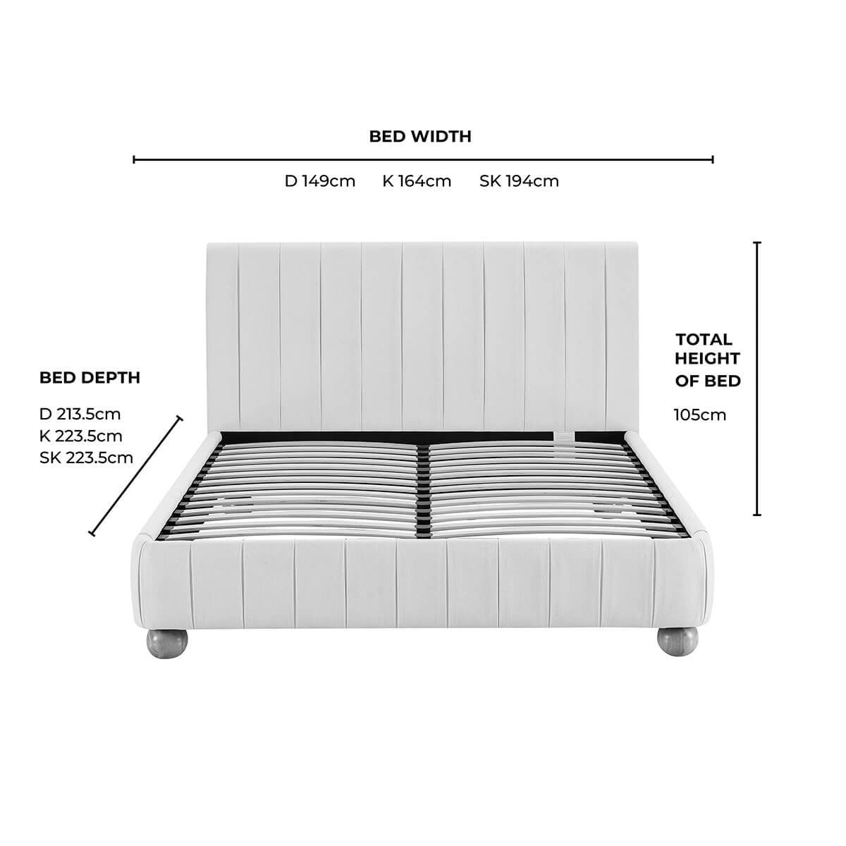 Malmo Bed Frame - Cream Linen - DUSK