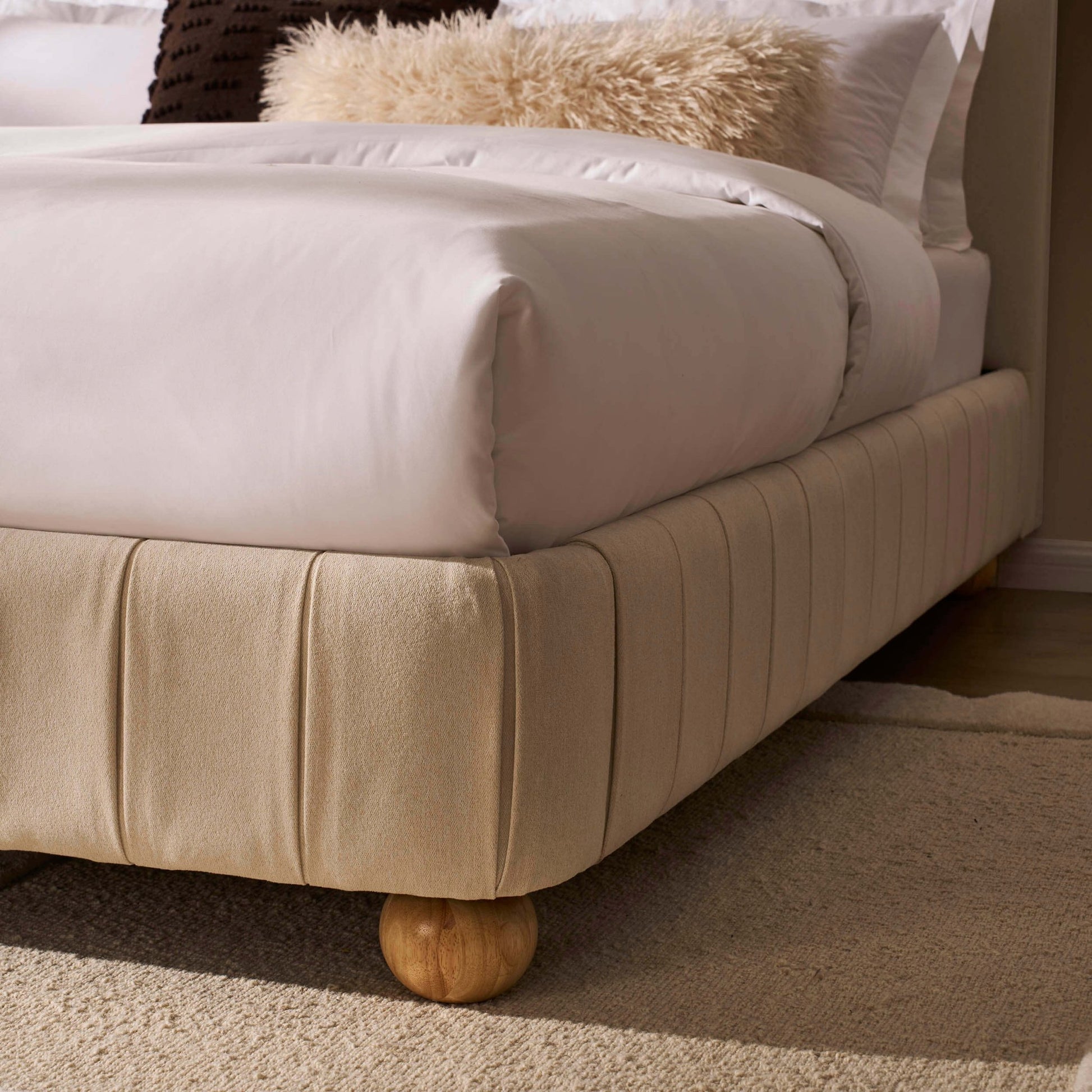 Malmo Bed Frame - Cream Linen - DUSK
