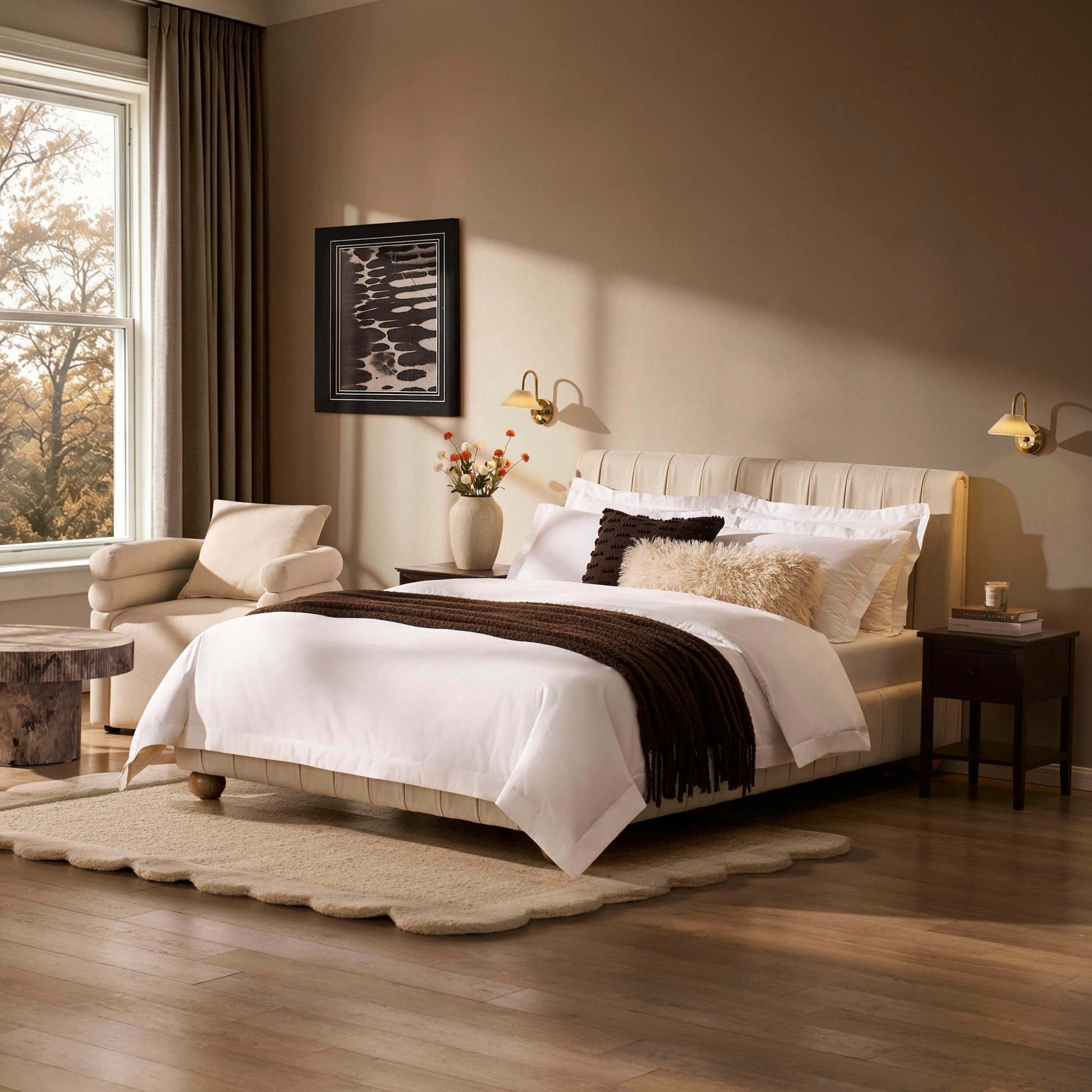 Malmo Bed Frame - Cream Linen - DUSK