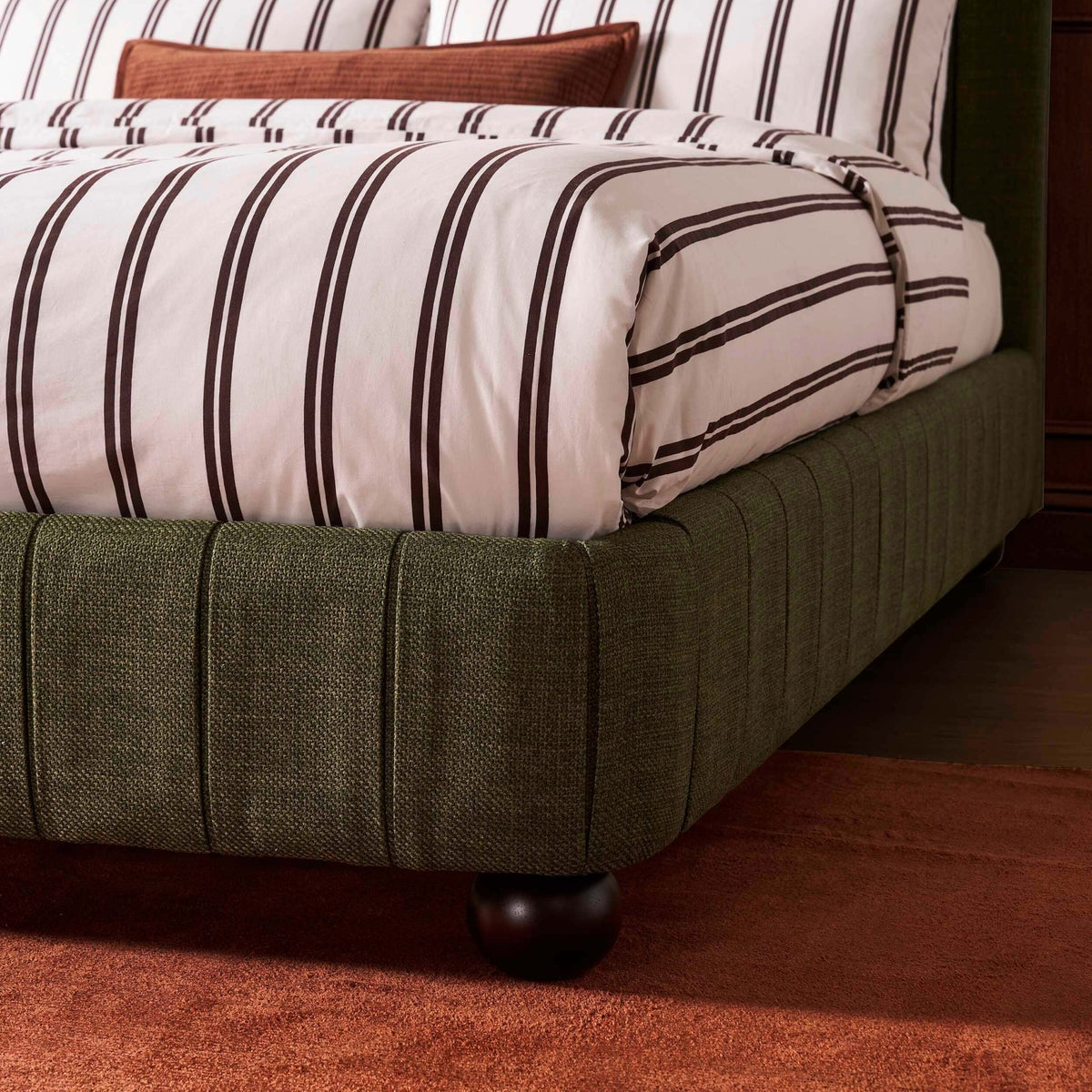 Malmo Bed Frame - Woven Pine Green - DUSK