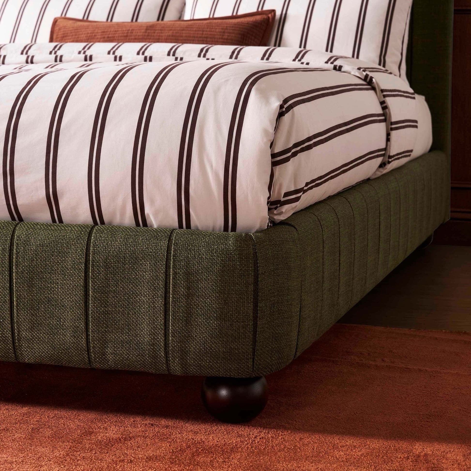 Malmo Bed Frame - Woven Pine Green - DUSK