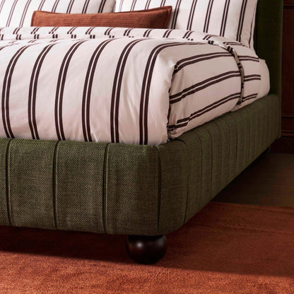 Malmo Bed Frame - Woven Pine Green - DUSK