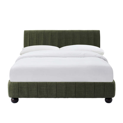 Malmo Bed Frame - Woven Pine Green - DUSK