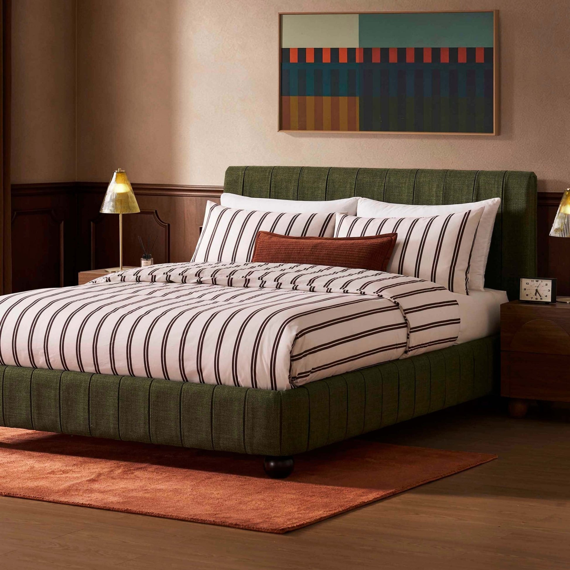 Malmo Bed Frame - Woven Pine Green - DUSK