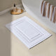 Malta Handwoven Border Bath Mat - White - DUSK