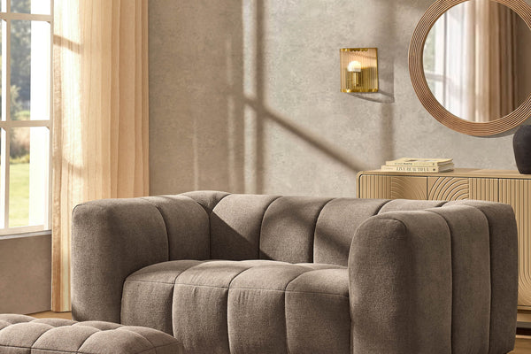 Manhattan 2 Seater Sofa - Chenille Mushroom - DUSK