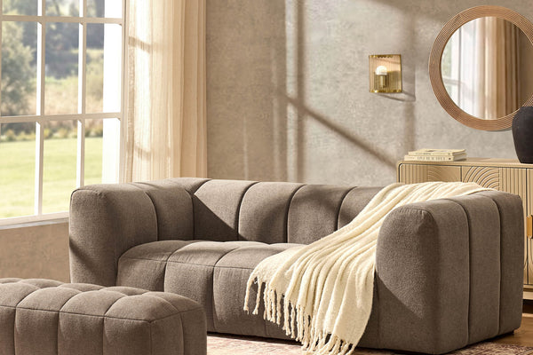 Manhattan 3 Seater Sofa - Chenille Mushroom - DUSK