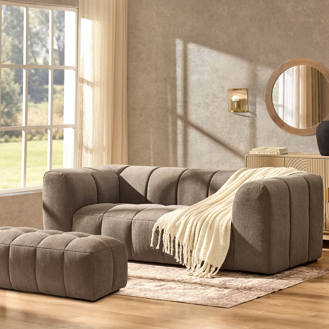 Manhattan 3 Seater Sofa - Chenille Mushroom - DUSK
