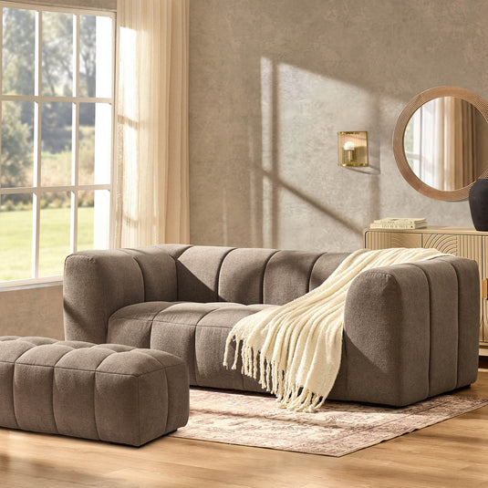 Manhattan 3 Seater Sofa - Chenille Mushroom - DUSK