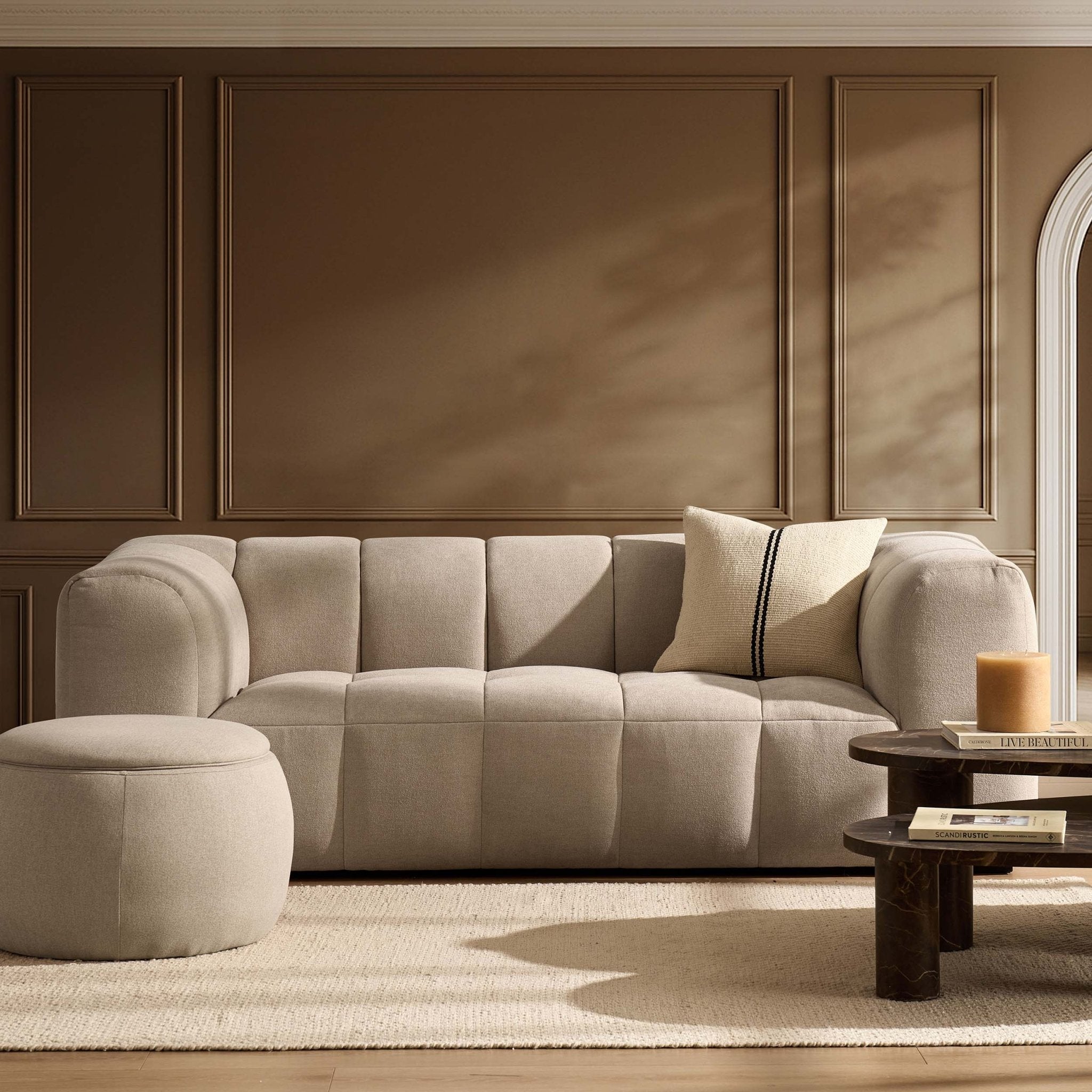 Manhattan 3 Seater Sofa - Chenille Oatmeal - DUSK