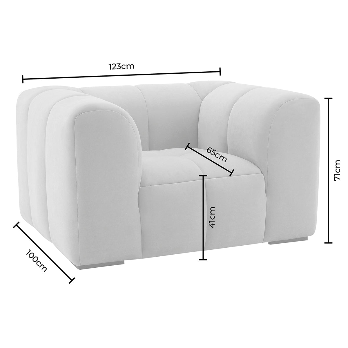 Manhattan Boucle Loveseat - Off White - DUSK