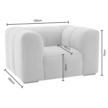Manhattan Boucle Loveseat - Off White - DUSK