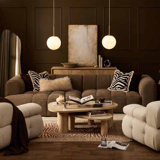 Manhattan Left Hand Chaise Sofa - Chenille Mushroom - DUSK