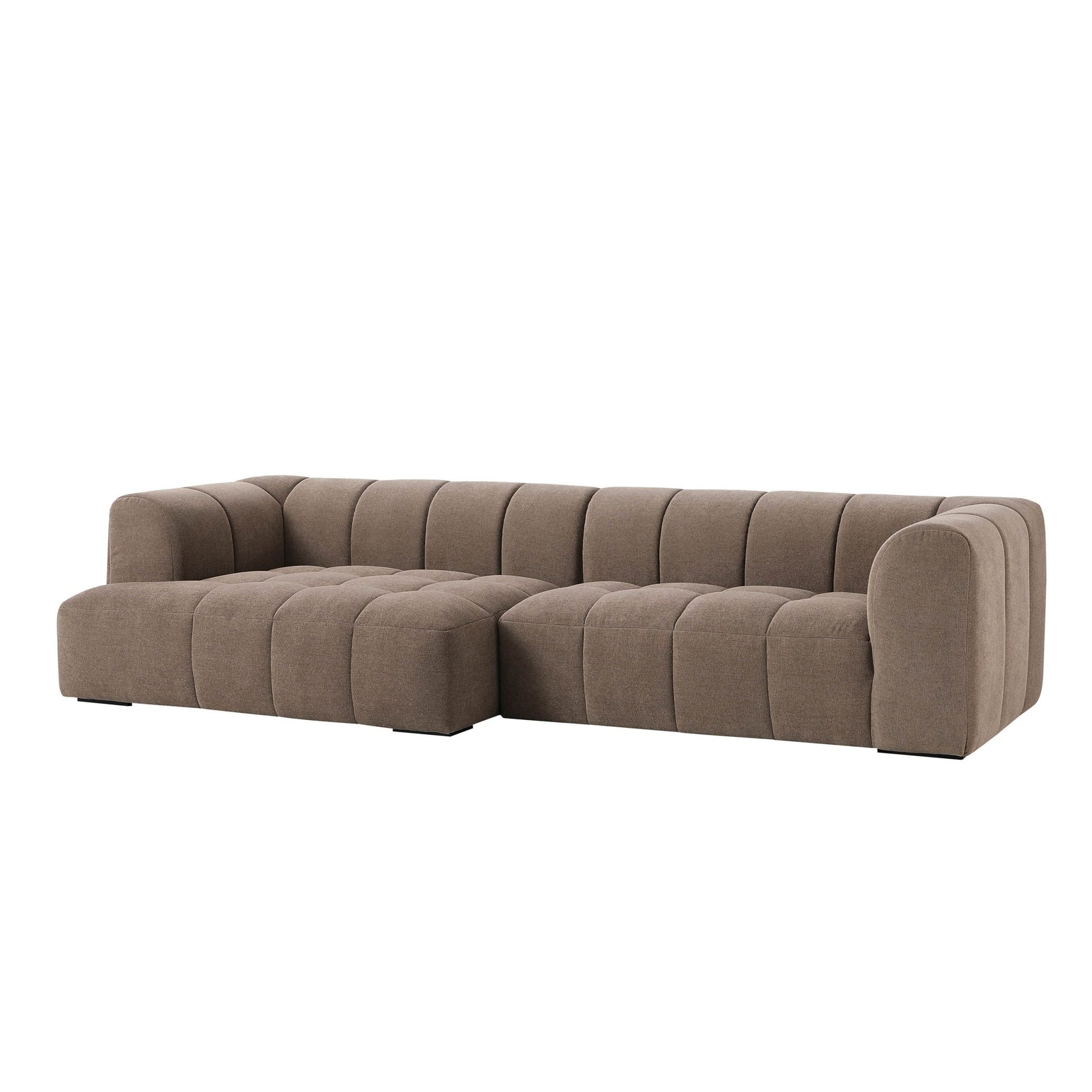 Manhattan Left Hand Chaise Sofa - Chenille Mushroom - DUSK