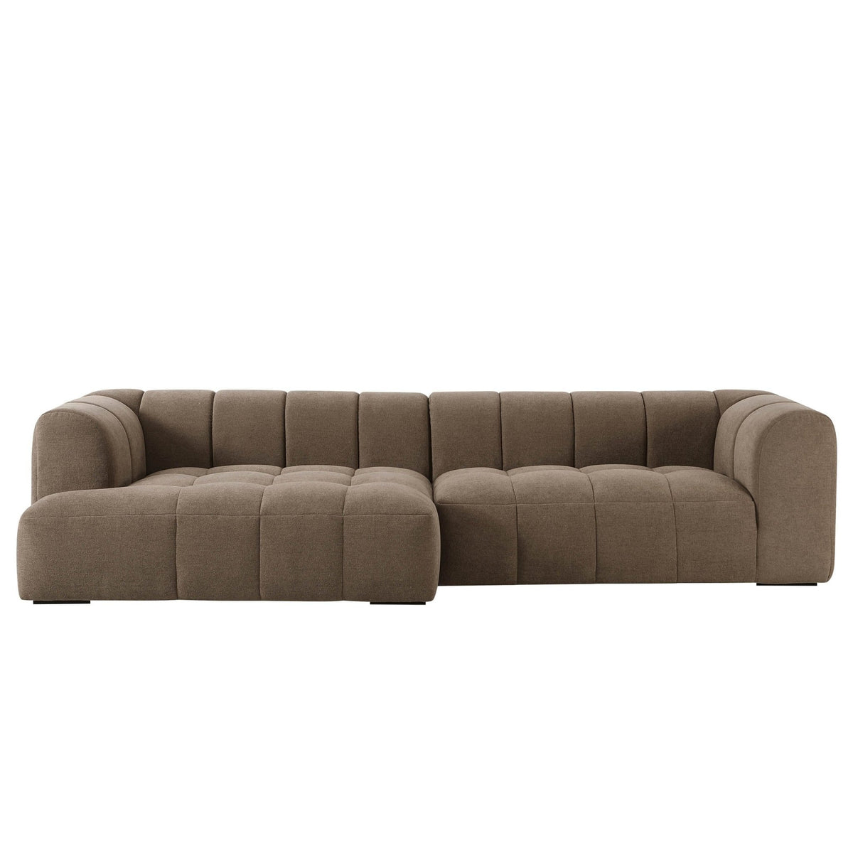 Manhattan Left Hand Chaise Sofa - Chenille Mushroom - DUSK